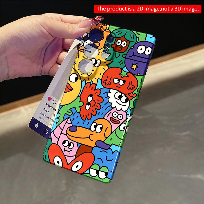 2DFlat Samsung phone case Colorful Cartoon Characters Phone Case Applicable to Galaxy S22 S23 S24 S25ULTRA S26 A12 A13 A14 A15 A16  A34 A35 A54 A55