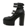 Fashion Women Block Heels for Halloween Fashion Buckle Strap Dress Pumps Platform Mary Jane Shoes Stylish Back Zipper