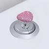Heart Shaped Toilet Press Button Adhesive Diamond Toilet Flush Top Button Nail Protector Multifunctional