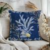 1Pc Navy Blue Coastal Marine Pillow Cover 2D Double Sided Print Polyester Coral Turtle Decor For Sofa Bedroom Beach Gift