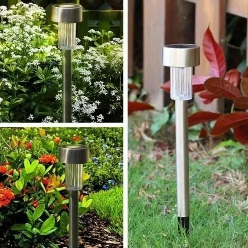 10 stk Ny Høy Kvalitet Hvit LED Plenlys Lampe Solcelledrevet Utendørs for Gårdsplass Gangvei Hage Landskapslys Belysning