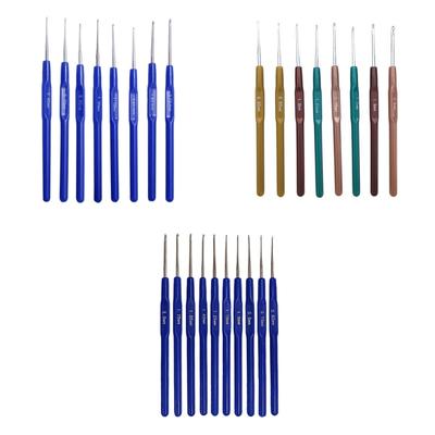 8/10PCS Crochet Hook Set for Arthritic Hand, Ergonomic Handles, 0.6mm-2.0mm Crochet Needle for Lacework, DIY Craft
