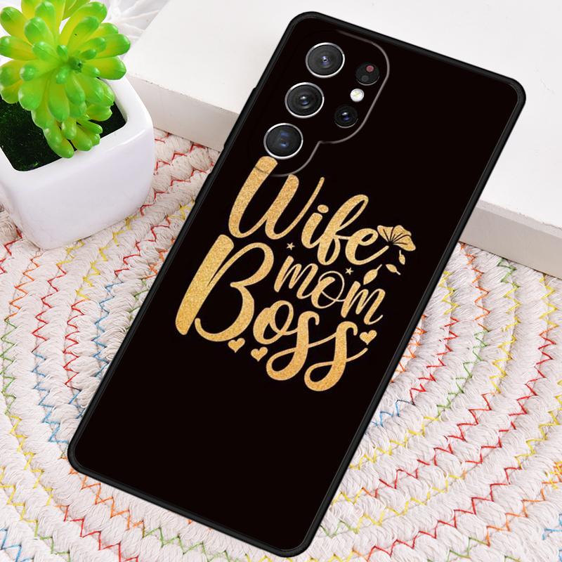 Wife Mom Boss Quotes soft TPU Phone Case For Samsung Galaxy note 10 pro S26 S25 S24 S23 S22 Ultra Plus S21 FE S20 Cover