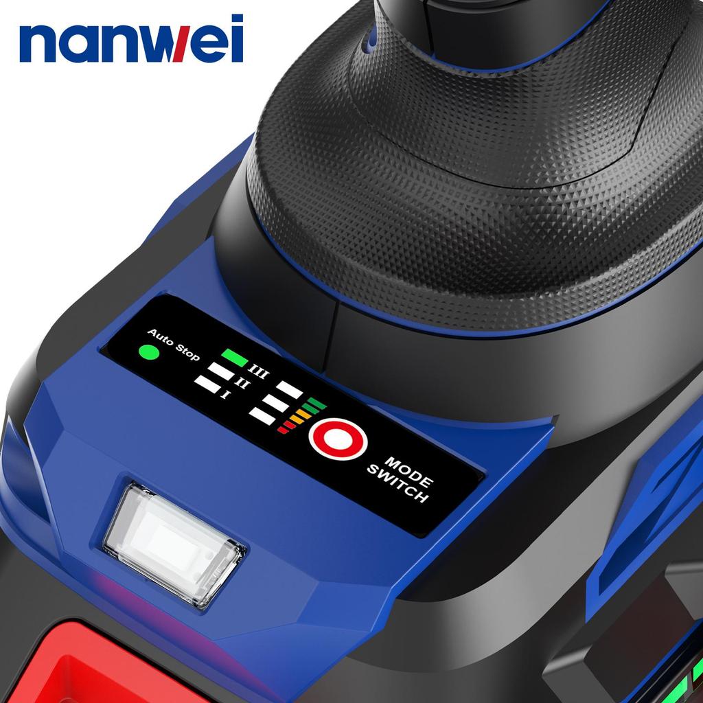 NANWEI 800N Electric Impact Wrench, Size 1/2, Adjustable Torque 500N/600N/800N