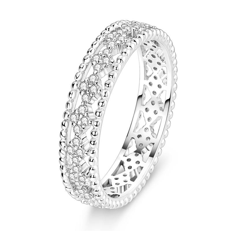 copper Women Rings Sparking Zirconium Ring LOVE Wedding Rings Ideal For Engagement Jewellery Anniversary Gift High Quality