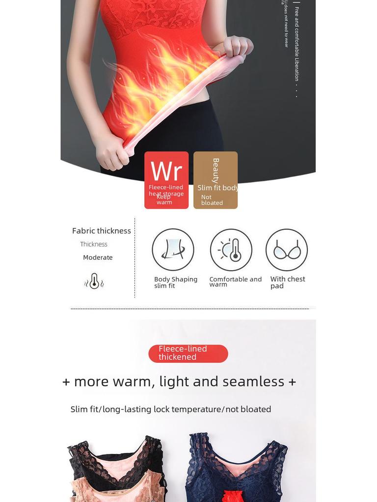 Fengzhixin Dámská nadměrná sametová krajková vycpaná termovesta