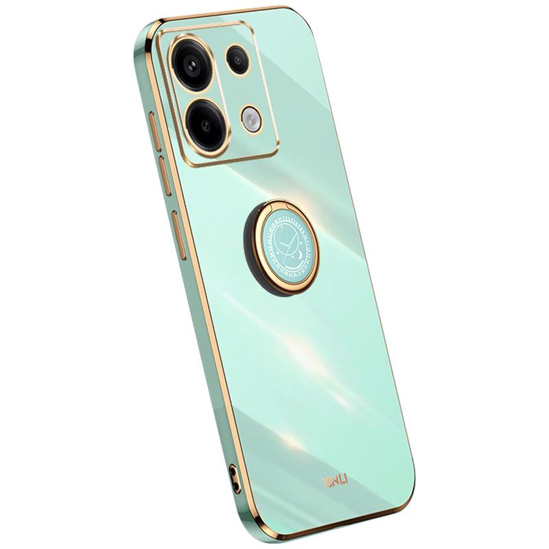 XINLI For Xiaomi Redmi Note 13 Pro 5G/Poco X6 5G Case TPU Phone Back Cover Electroplating Edge with Kickstand