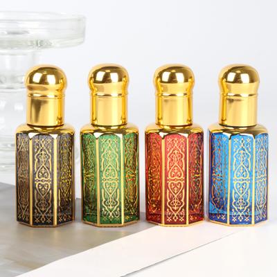6ML ätherisches Öl Rollerflasche Leeres Glasgefäß mit dekorativem Muster und Schraubverschluss Geeignet für Aromatherapie und DIY-Mischungen