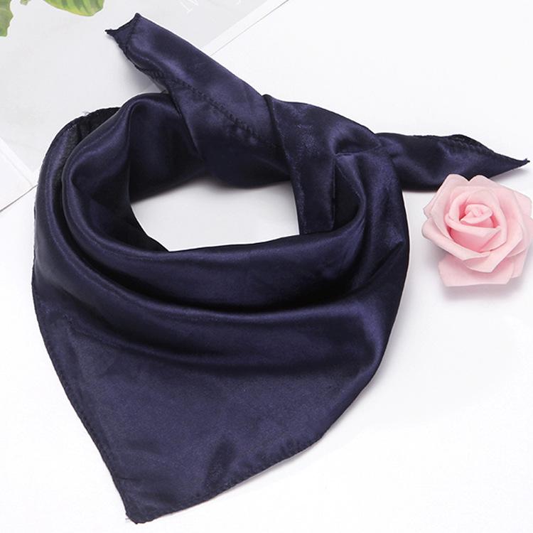 Eșarfă pătrată profesională monocromă, culoare uni, pentru spectacol, bărbați, femei, eșarfă mică de mătase, stewardesă, bancă, 50 de culori, eșarfă mică pătrată