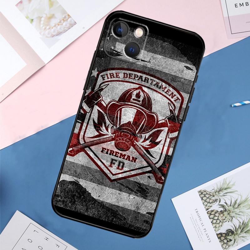 Firefighter Fire Department Fireman Phone Case For iPhone 11 14 15 16 Pro Max 13 12 Mini XS X XR Plus Protection Cover
