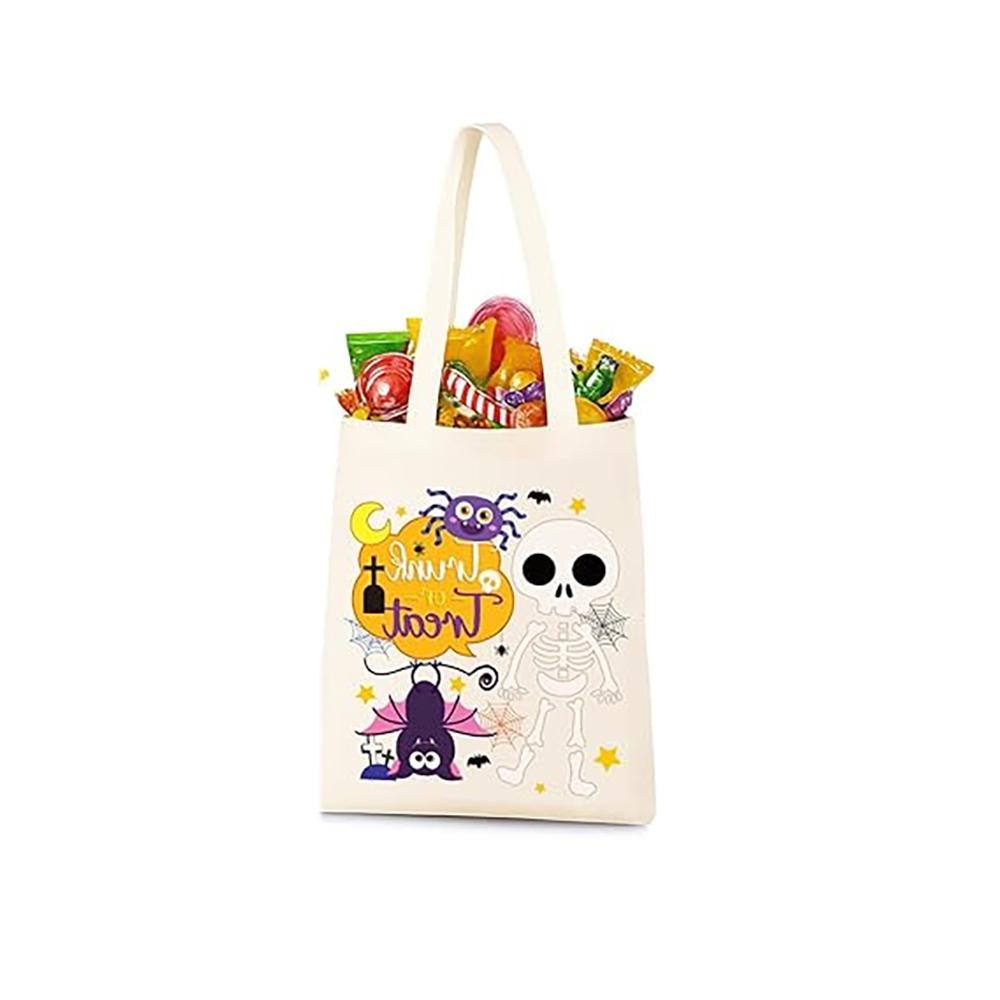 

Halloween Tote Bags Trick or Treat Canvas Bag Pumpkin Ghost Boo Witch Canvas Tote for Trick Candy Treating Shopping Party Favor 1pcs 20x22cm