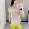 Outdoor Quick-drying Short-sleeved T-shirt Color Matching Light and Breathable Quick-drying Clothes Running Elastic Sports Spring and  and Portable