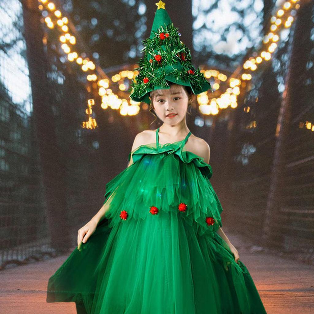 Christmas Costume Dress Cosplay up Photo Props Green Skirt for