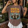 Halloween Raccoon Shirt, Retro Trick or Treat Tee, Spooky Season Top, Costume Party Outfit, Fall Vibes T-shirt, Creepy Tee, Trendy Bats Tee