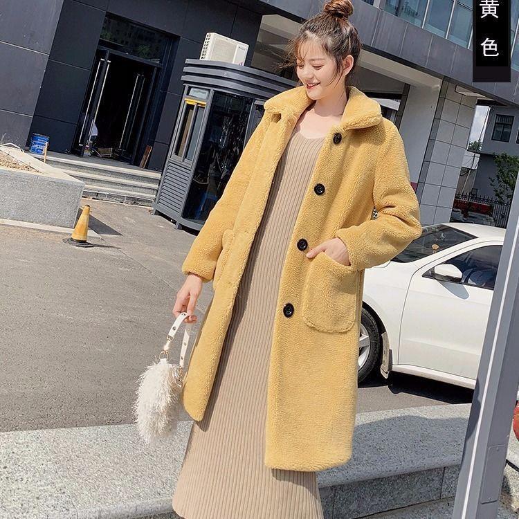 Autumn and Winter New Imitation Fur Granular Short Imitation Wool Coat Long Sheep Shearing Lamb Wool Coat Women