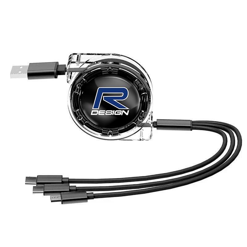 3-In-1 Car Data Cable Three In One Typec USB Adapter For Charging For Volvo XC60 S60 V40 V50 V60 S80 S40 C30 AWD C70 S40 S60 S80