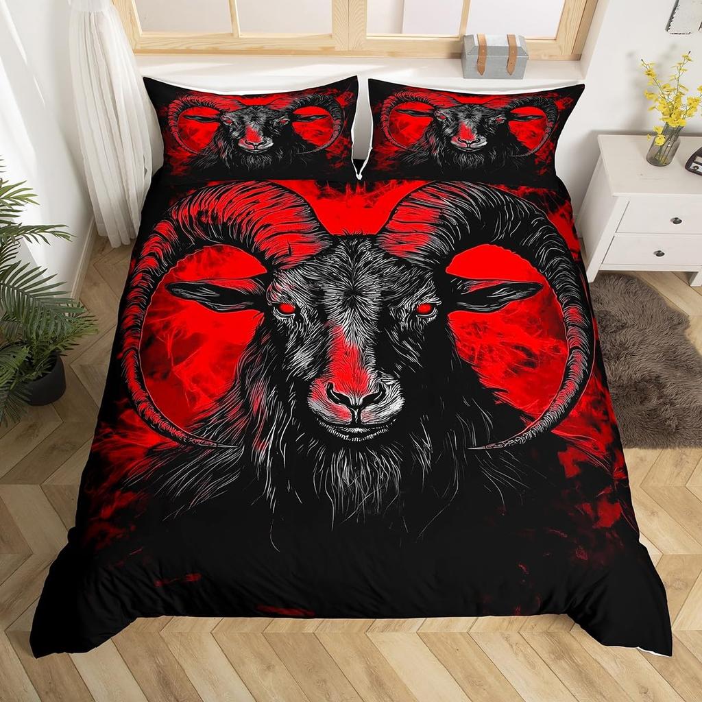 Devil Duvet Covers for Teens Adults Queen Size Quilt Covers Lightweight Down Room Decor 2 Pillowcases 1 Duvet Cover No Comforter