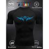 Men's Compression Shirt Quick Dry Neon Green Gym T-Shirt Blue Tribal Eyes Print Workout Sportswear