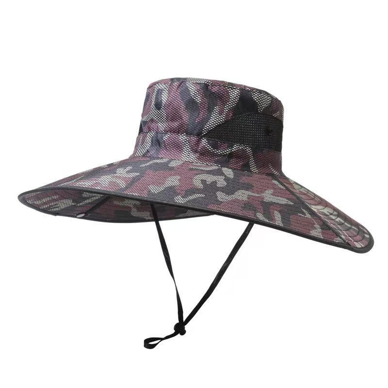 

Summer fan fisherman hat men s mountaineering fishing outdoor refreshing breathable basin hat sun protection shade casual sun hat темно-червоний колір