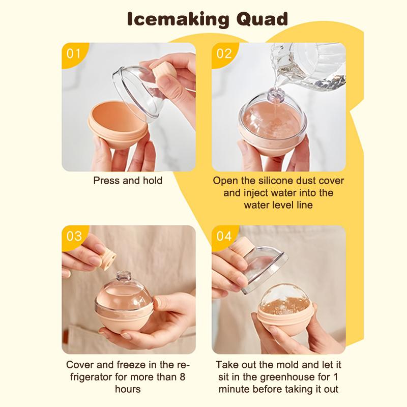 2Pcs Ice Cube Mold Round Ice Hockey Premium Silicone Ice Sphere Molds Seamless 2.5In Ice Balls Kitchen Must-Have For Chilled