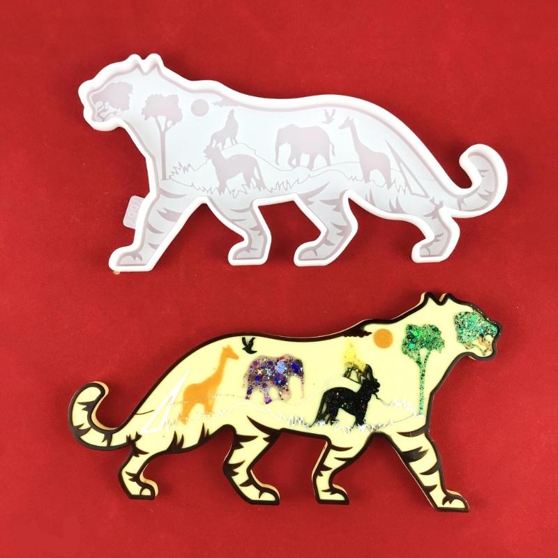 Tiger Epoxy Resin Mold,Animals Silicone Resin Mold Tiger Epoxy Resin Casting Mold for DIY Wall Hangings,Home Decoration
