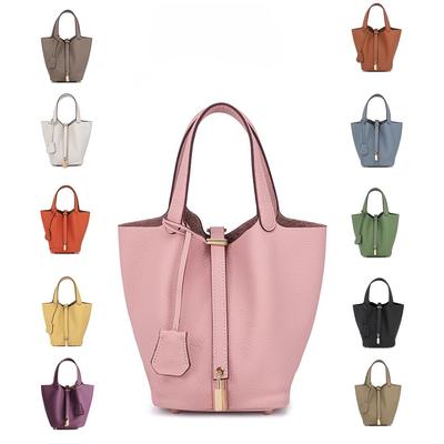 Gemüsekorb-Tasche, erste Schicht Rindsleder-Tragetasche, Pendler-Eimer-Tasche, Damen-Echtleder-Tasche, Europäischer und Amerikanischer Retro.