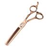 FBS-01 Bronze Gold Hairdressing Scissors Set - Straight, Serrated, Thinning Shears for Salon Use.