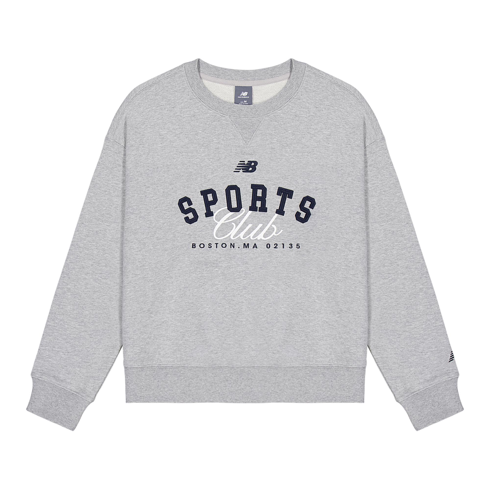 New Balance Sweatshirts Women s GHM Crew Neck Moderate Regular WT61O0ZW-GHM L