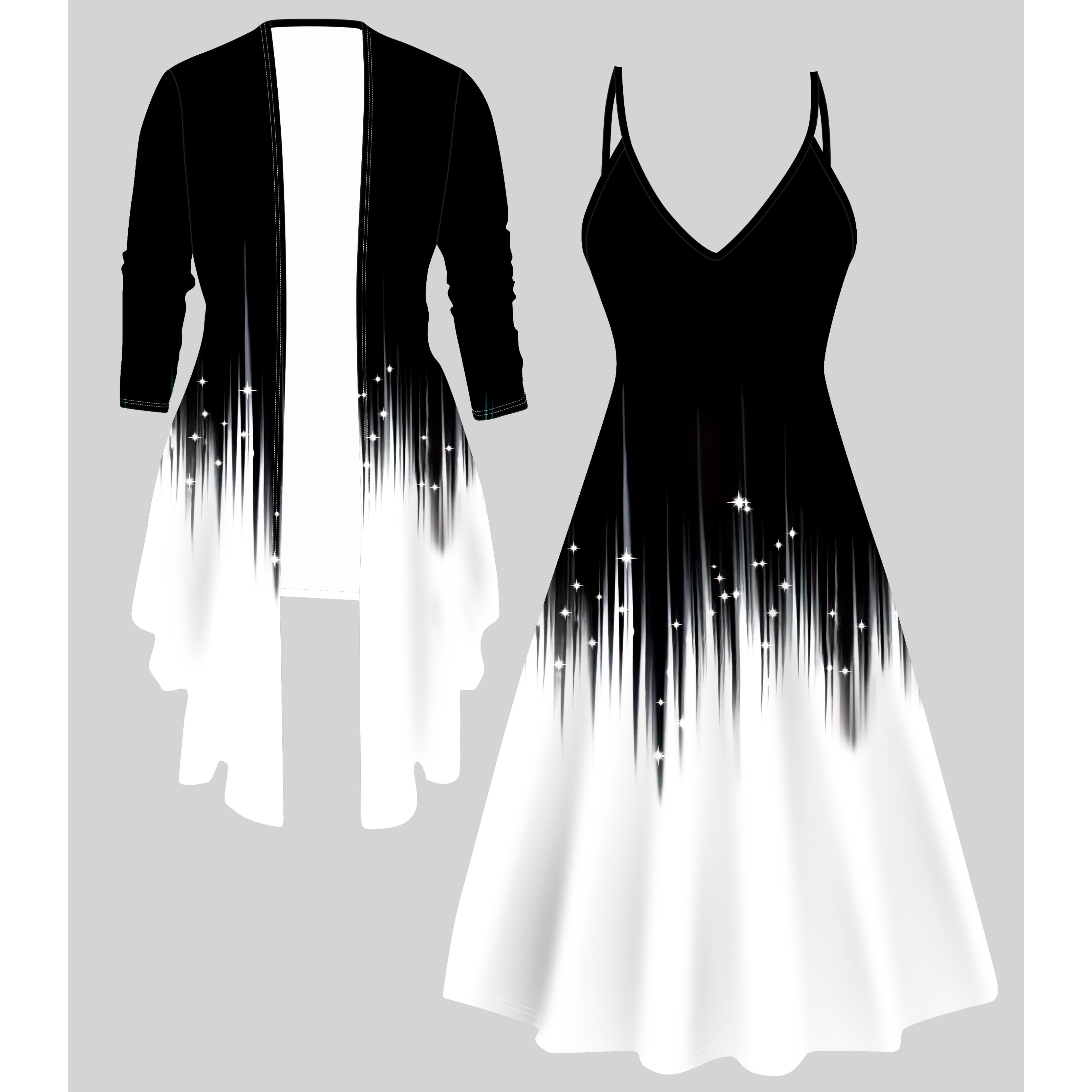 

Комплект Платье Пальто с 3D-принтом на День святого Валентина, Эксцентричный Классический Тотемный Модный Принт, подходит для Различных Сцен Модные Стили M белый