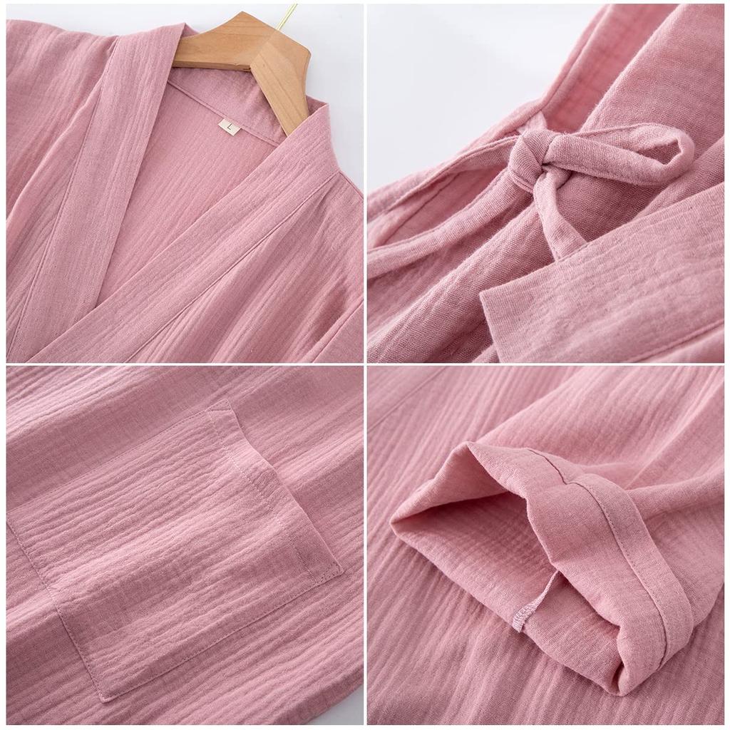 RANGEL Pajamas for Men and Japanese Style Yukata Breathable Relaxed After Plain Size L ASHE Women, Loungewear, Sleepwear, Jinbei,