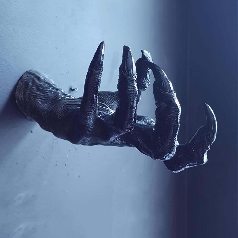 

Смола ведьма рука настенное украшение, ужасающие когти демона и злые глаза украшение, подходит для крючков для ключей, принадлежности для Хэллоуинской вечеринки