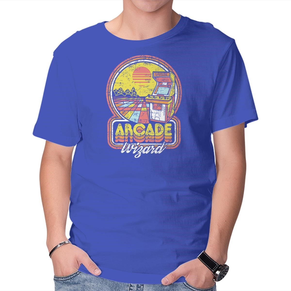 Unisex Crew Neck T-Shirt Arcade Wizardry Graphic Short Sleeve Casual Tee XS