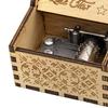 Caja de música de madera con mango Manual, melodía relajante, palabras grabadas, Mini caja Musical mecánica