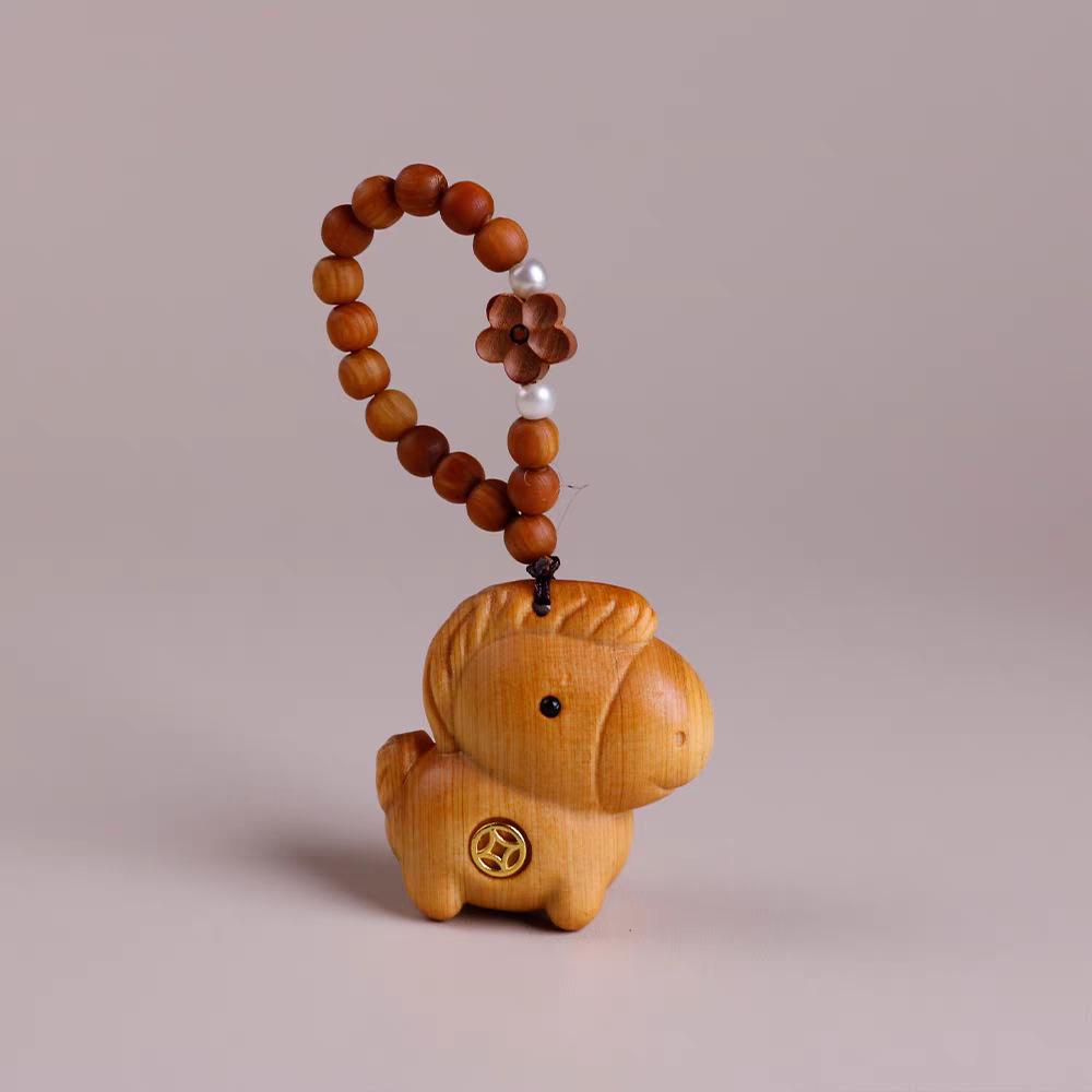 Taihang Cliff Cypress Good Fortune Horse Keychain Pendant
