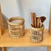 Multipurpose Handwoven Vases Sturdy Rattan Basket Pots Portable Accessories for Country Styles Household Accent