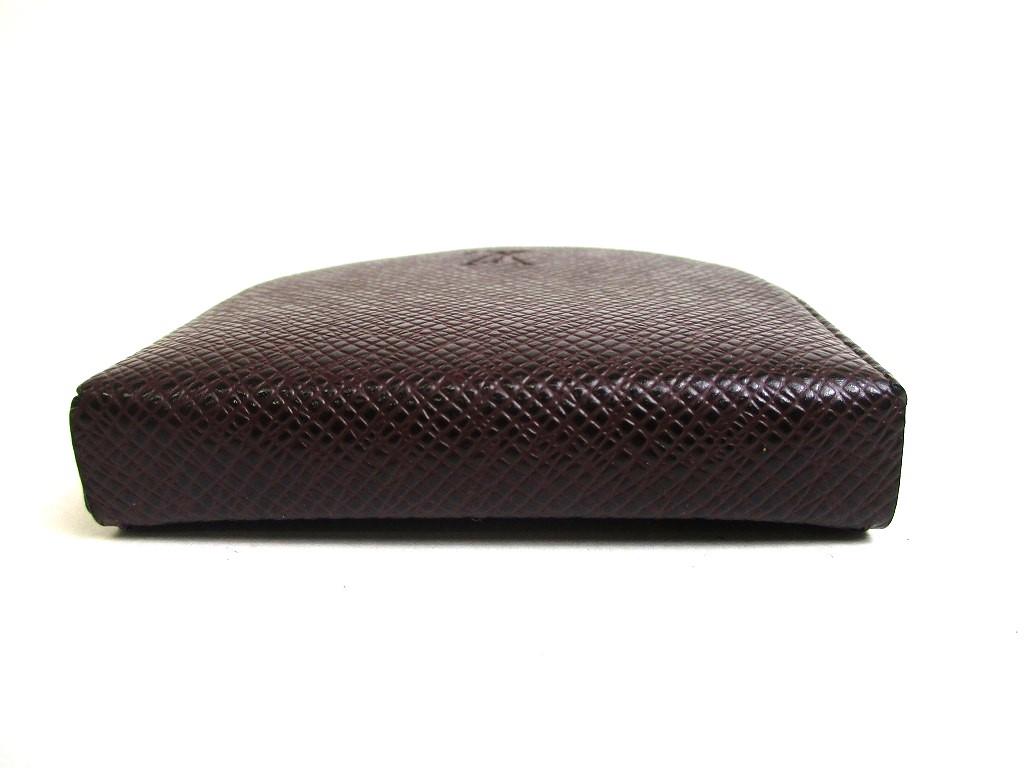 Authentic LOUIS VUITTON Taiga Bordeaux Leather Coin Purse Porto Monnaie Gousset #a541  Refurbished
