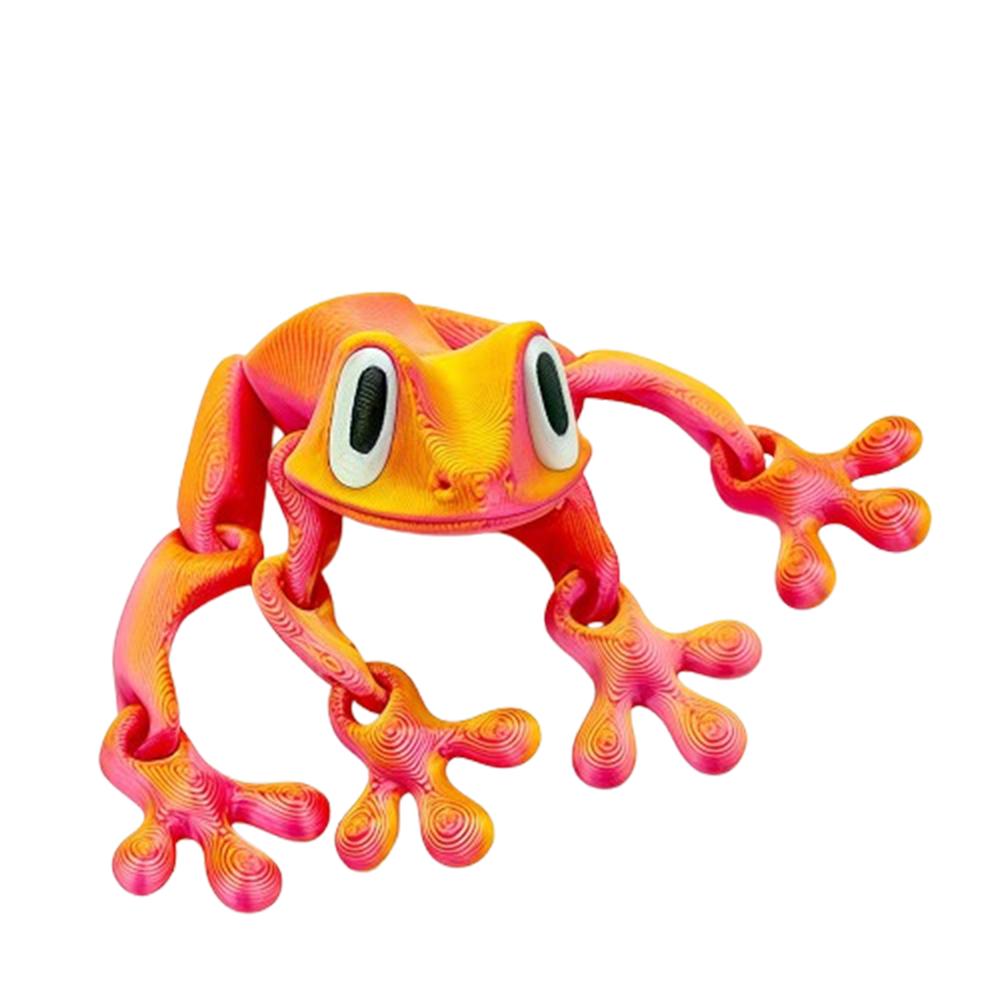 3D Printed Magnetic Frog Coloful 12.3Cm/5In Lifelike Movable Frog Magnet For Fridge Articulated Magnetic Refrigerator Sticker
