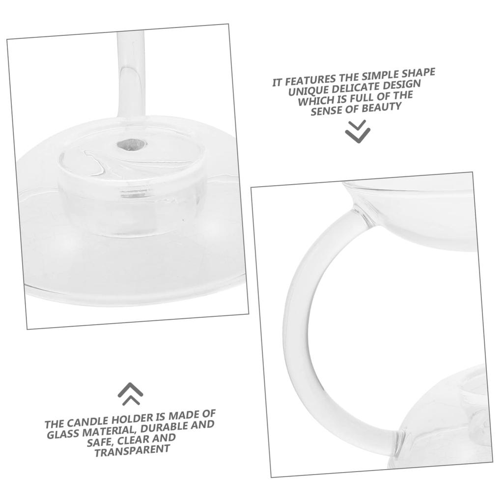 NUOLUX Glass Candle Holder, Tabletop Glass Essential Oil Burner, Tealight Candle Holder