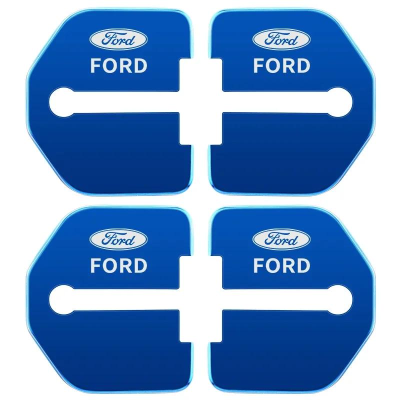 Autosticker 2026 Ford 4-delige set deurslotdecoratie beschermhoes embleemhouder voor Ford Kuga Territory Focus RS Escort Fiesta Mond