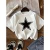 2026 Kids Pure Cotton Round Neck Short-Sleeve Top Star Patterned Printed T-shirt Y2K Trendy Girls' Summer T-shirt Girls Clothing