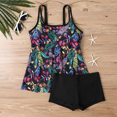 Sommer Bademode Frauen Plus Größe Badeanzug Schlank Blumen Sexy Strand Kleid Dicke Frauen Rückenfreies Ärmelloses Schwimmen Kleid