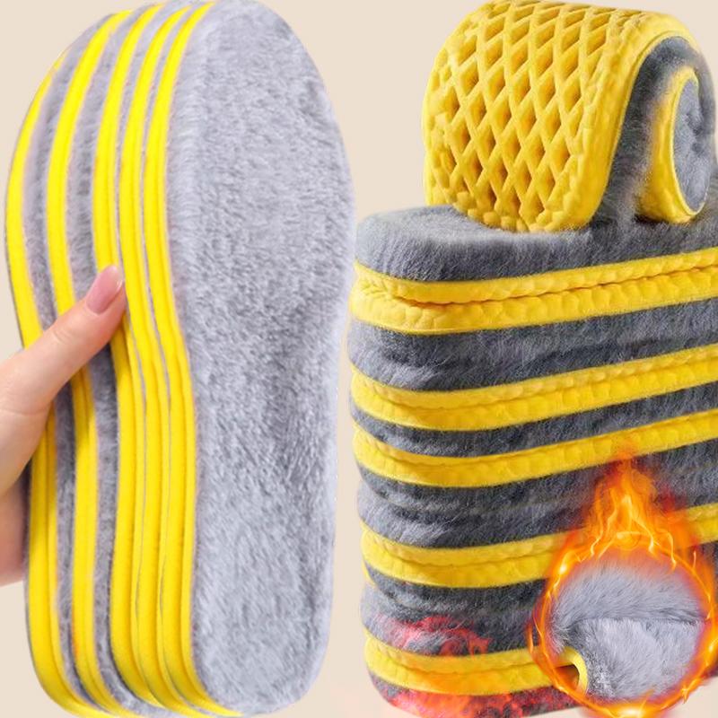 2pcs 2026 New Men and Women Winter Plush Warm Insoles Sports Anti Odor Breathable and Thick Plush Ultra Soft Sole Insoles