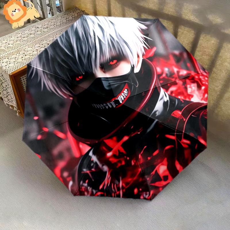 1 Stück Automatischer Faltregenschirm - Anime-Figuren Muster, Tragbares & Faltbares Design mit 8 Speichen, Weihnachts-Geburtstagsgeschenke