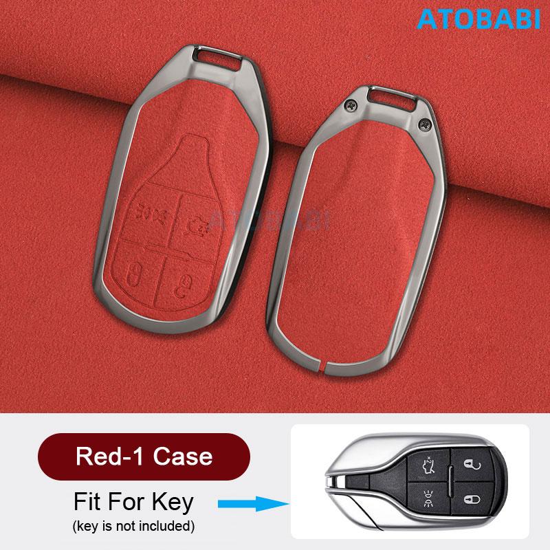 Zinc Alloy With Suede Leather Car Key Case Cover Bag For Maserati Ghibli     Levante Gt Quattroporte Accessories