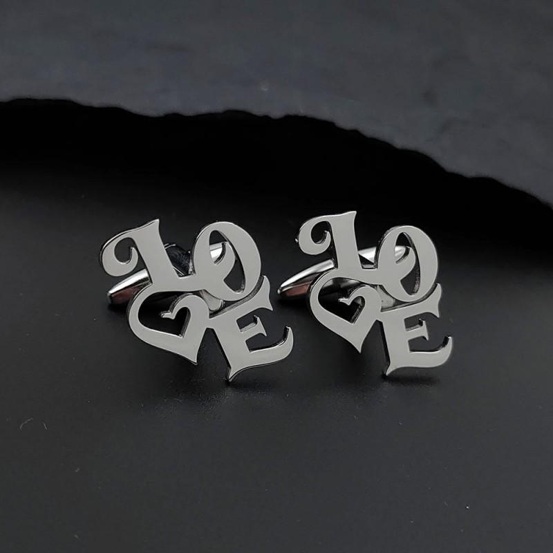 Letter LOVE Cufflinks Stainless Steel Personalized Design Niche Temperament Clothing Accessories