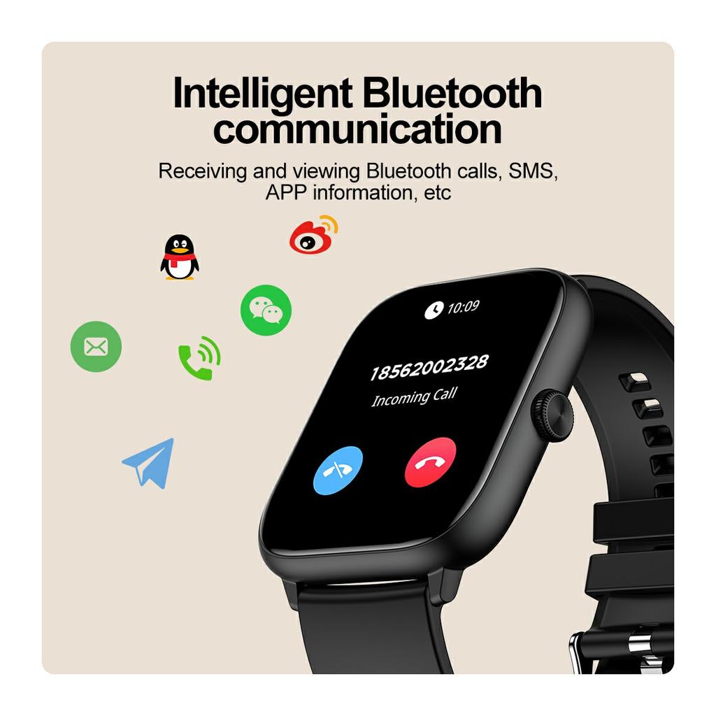 T22 2.06" AMOLED Screen Smart Watch with Bluetooth-compatible Calling,Encoder,Multi-Mode Sports
