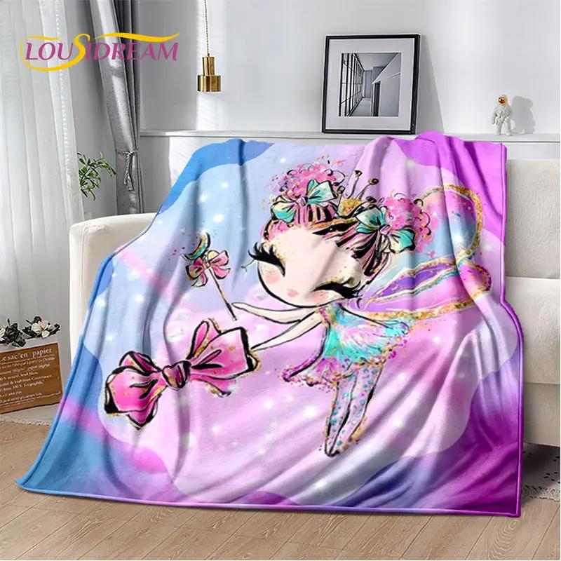 Cute Ballet Girl Ballerina Unicorn Cartoon Soft Plush Blanket,Flannel Blanket Throw Blanket for Living Room Bedroom Sofa Picnic