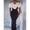 European and American High-end Women's Clothing High-end Summer White Flower Bandage Dress Women's High-end French Light Evening Dress