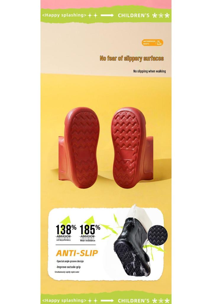 Children's Non-Slip Waterproof EVA Rain Boots - Soft, Breathable Baby Outdoor Footwear