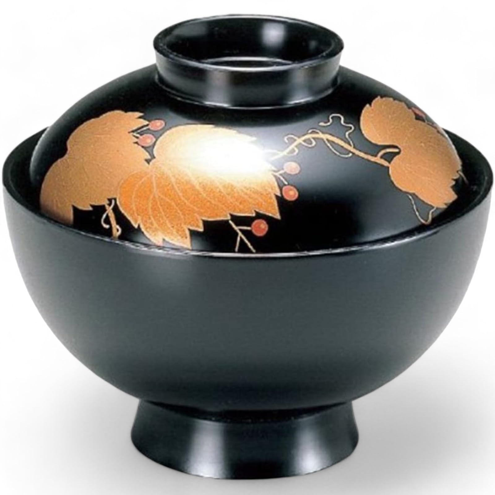 

Miso Soup Bowl TA Senzai Round Bowl Black Ivy 12cm x Made in Japan J-kitchens 4-inch 10.5cm